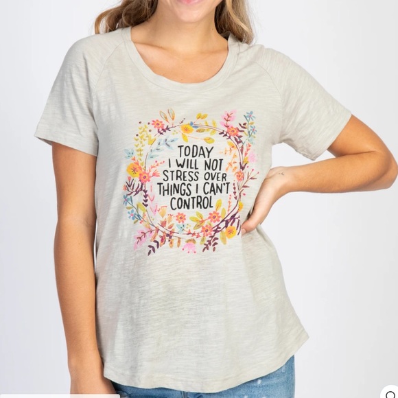 NEW “today I will not stress..” inspirational boho top - Picture 3 of 9